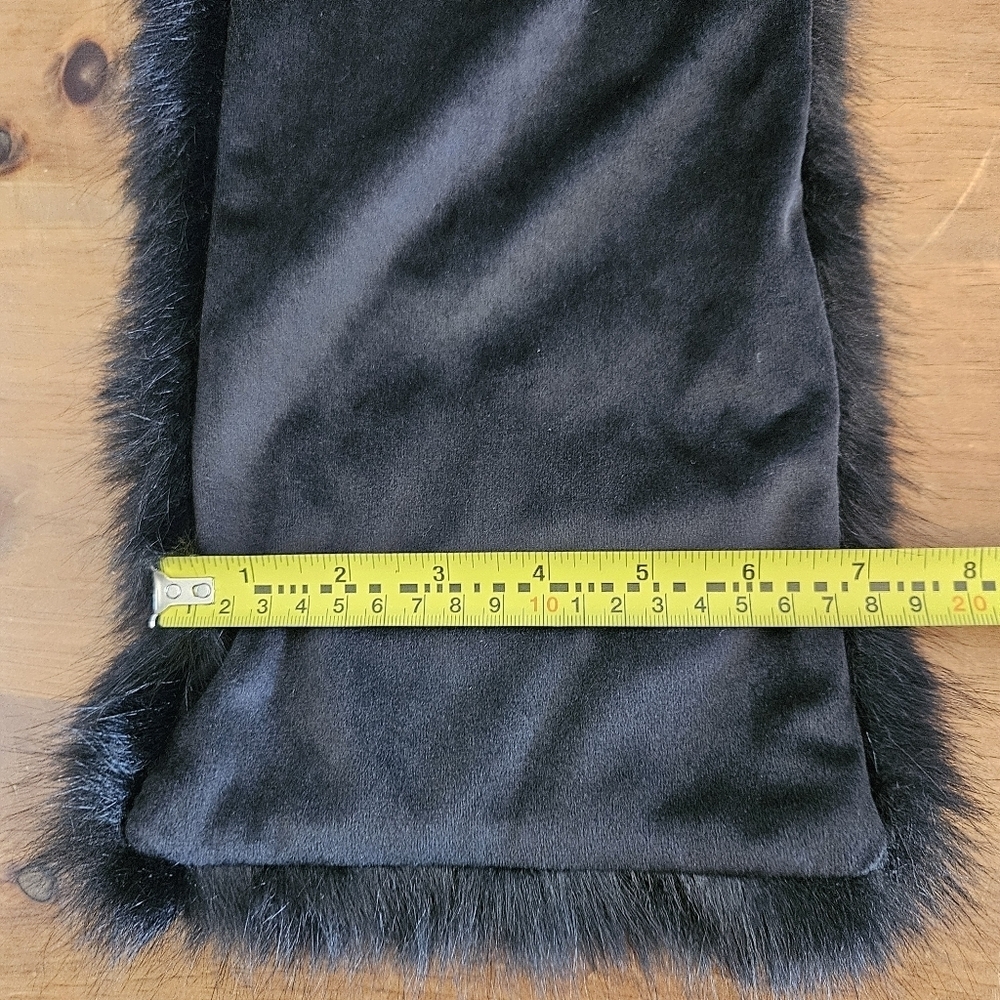 Black Faux Fur Scarf 59"x7" - Picture 5 of 6